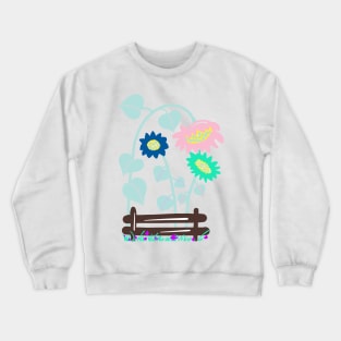 FENCE WITH SUNFLOWERS Crewneck Sweatshirt